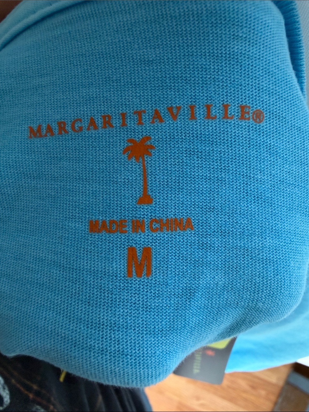 NWT MED Margaritaville Light Blue Short Sleeve Pocket Tee with Plane Graphic NEW - Picture 6 of 7
